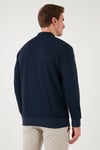 Buratti Pamuklu Regular Fit Yarım Fermuarlı 2'li Paket Polo Yaka Erkek Sweat 5905789S2 SİYAH-İNDİGO
