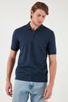 Buratti Pamuklu Regular Fit Yarım Fermuarlı Erkek Polo Yaka T Shirt 5901029 İNDİGO