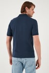 Buratti Pamuklu Regular Fit Yarım Fermuarlı Erkek Polo Yaka T Shirt 5901029 İNDİGO