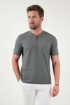 Buratti Pamuklu Regular Fit Yarım Fermuarlı Erkek T Shirt 5902653 AÇIK HAKİ