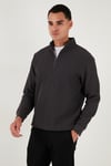 Buratti Pamuklu Regular Fit Yarım Fermuarlı Dik Yaka 2'li Paket Erkek Sweat 5905716S2 Antrasit-Ekru