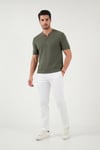 Buratti Pamuklu Regular Fit Yarım Fermuarlı Erkek T Shirt 5902653 HAKİ