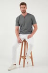 Buratti Pamuklu Regular Fit Yarım Fermuarlı Erkek T Shirt 5902653 AÇIK HAKİ