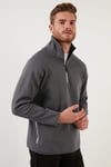 Buratti Pamuklu Regular Fit Yarım Fermuarlı Balıkçı Yaka Erkek Sweat 5905260 AÇIK HAKİ
