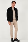 Buratti Pamuklu Relaxed Fit Dik Yaka Fermuarlı Erkek Hırka 5901075 SİYAH