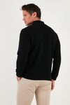Buratti Pamuklu Relaxed Fit Dik Yaka Fermuarlı Erkek Hırka 5901075 SİYAH