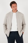 Buratti Pamuklu Relaxed Fit Dik Yaka Fermuarlı Erkek Hırka 5901075 TAŞ