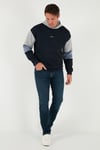 Buratti Pamuklu Relaxed Fit Kapüşonlu İçi Tüylü Yumuşak Şardonlu Erkek Sweat 5905299 KOYU LACİVERT