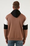 Buratti Pamuklu Relaxed Fit Kapüşonlu İçi Tüylü Yumuşak Şardonlu Erkek Sweat 5905299 SAFARİ
