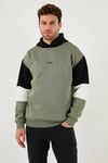 Buratti Pamuklu Relaxed Fit Kapüşonlu İçi Tüylü Yumuşak Şardonlu 2' li Paket Erkek Sweat 5905299S2 Haki-Koyu Lacivert