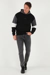 Buratti Pamuklu Relaxed Fit Kapüşonlu İçi Tüylü Yumuşak Şardonlu Erkek Sweat 5905299 SİYAH