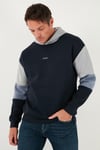 Buratti Pamuklu Relaxed Fit Kapüşonlu İçi Tüylü Yumuşak Şardonlu Erkek Sweat 5905299 KOYU LACİVERT