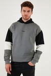 Buratti Pamuklu Relaxed Fit Kapüşonlu İçi Tüylü Yumuşak Şardonlu 2' li Paket Erkek Sweat 5905299S2 Siyah-Açık Haki