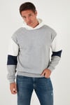 Buratti Pamuklu Relaxed Fit Kapüşonlu İçi Tüylü Yumuşak Şardonlu Erkek Sweat 5905299 GRİ MELANJ
