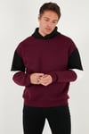 Buratti Pamuklu Relaxed Fit Kapüşonlu İçi Tüylü Yumuşak Şardonlu Erkek Sweat 5905299 VİŞNE