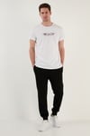 Buratti Pamuklu Slim Fit Bisiklet Yaka Baskılı 3'lü Paket Erkek T Shirt 541S31 Beyaz-Antrasit-Açık Melanj