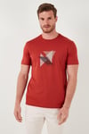 Buratti Pamuklu Slim Fit Bisiklet Yaka Erkek T Shirt 646R8290 Tarçın