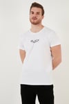 Buratti Pamuklu Slim Fit Bisiklet Yaka Erkek T Shirt 541FOLLOW BEYAZ