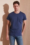Buratti Pamuklu Slim Fit Bisiklet Yaka Erkek T Shirt 541TACTICAL AÇIK LACİVERT