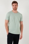Buratti Pamuklu Slim Fit Bisiklet Yaka Erkek T Shirt 646R7940 ELMA YEŞİLİ