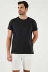 Buratti Pamuklu Slim Fit Bisiklet Yaka Erkek T Shirt 541FOLLOW KOYU ANTRASİT