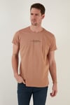 Buratti Pamuklu Slim Fit Bisiklet Yaka Erkek T Shirt 541IFIT BİSKÜVİ