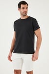 Buratti Pamuklu Slim Fit Bisiklet Yaka Erkek T Shirt 541FOLLOW KOYU ANTRASİT