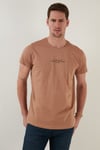 Buratti Pamuklu Slim Fit Bisiklet Yaka Erkek T Shirt 541IFIT BİSKÜVİ
