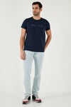 Buratti Pamuklu Slim Fit Bisiklet Yaka Erkek T Shirt 541BALANCE AÇIK LACİVERT