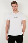 Buratti Pamuklu Slim Fit Bisiklet Yaka Erkek T Shirt 541FOLLOW BEYAZ