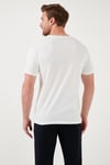 Buratti Pamuklu Slim Fit Bisiklet Yaka Erkek T Shirt 646R8130 EKRU