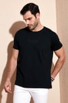 Buratti Pamuklu Slim Fit Bisiklet Yaka Erkek T Shirt 541FOLLOW SİYAH
