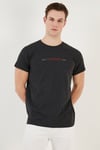 Buratti Pamuklu Slim Fit Bisiklet Yaka Erkek T Shirt 541WIND KOYU GRİ