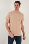 Buratti Pamuklu Slim Fit Bisiklet Yaka Erkek T Shirt 541TACTICAL VİZON