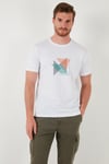 Buratti Pamuklu Slim Fit Bisiklet Yaka Erkek T Shirt 646R8290 BEYAZ