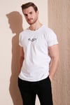 Buratti Pamuklu Slim Fit Bisiklet Yaka Erkek T Shirt 541FOLLOW BEYAZ