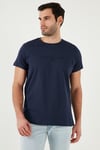 Buratti Pamuklu Slim Fit Bisiklet Yaka Baskılı 3'lü Paket Erkek T Shirt 541S31 Açık Gri-Beyaz-Lacivert
