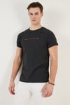 Buratti Pamuklu Slim Fit Bisiklet Yaka Erkek T Shirt 541WIND KOYU GRİ