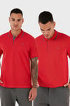 Buratti Pamuklu Slim Fit Düğmeli 2'li Paket Erkek Polo Yaka T Shirt 5902118S2 Kırmızı-Kırmızı