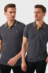 Buratti Pamuklu Slim Fit Düğmeli 2'li Paket Erkek Polo Yaka T Shirt 5902118S2 Antrasit-Antrasit
