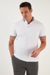 Buratti Pamuklu Slim Fit Erkek Polo Yaka T Shirt 646R4560 BEYAZ-ANTRASİT