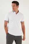 Buratti Pamuklu Slim Fit Erkek Polo Yaka T Shirt 646R4560 BEYAZ-ANTRASİT