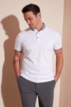 Buratti Pamuklu Slim Fit Erkek Polo Yaka T Shirt 646R4560 BEYAZ-ANTRASİT