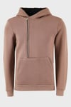 Buratti Pamuklu Slim Fit Kanguru Cepli Fermuar Detaylı Kapüşon Yaka Erkek Sweat 575707 SÜTLÜ KAHVE