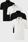 Buratti Pamuklu Slim Fit Şerit Detaylı Düğmeli Polo Yaka 4'lü Paket Erkek T Shirt 5902118S4 Siyah-Siyah-Beyaz-Beyaz