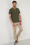 Buratti Pamuklu Slim Fit Şerit Detaylı Düğmeli Polo Yaka 3'lü Paket Erkek T Shirt 5902118S3 Aquamavi-Hakisarı-Taş