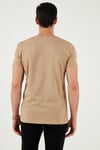 Buratti Pamuklu Slim Fit V Yaka Basic Erkek T Shirt 5412001 VİZON