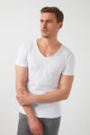 Buratti Pamuklu Slim Fit V Yaka Basic Erkek T Shirt 5412001 BEYAZ