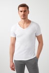 Buratti Pamuklu Slim Fit V Yaka Basic Erkek T Shirt 5412001 BEYAZ