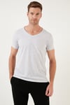 Buratti Pamuklu Slim Fit V Yaka Basic Erkek T Shirt 5412001 AÇIK GRİ